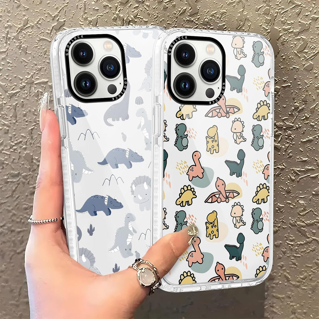 2 Pack Phone Cases for Iphone 13 Pro Max Dinosaur Case Cute Dinosaur Pattern Design for Women Girls Boys Clear Soft TPU Bumper Phone Case Funda for Iphone 13 Pro Max 6.7 Inch